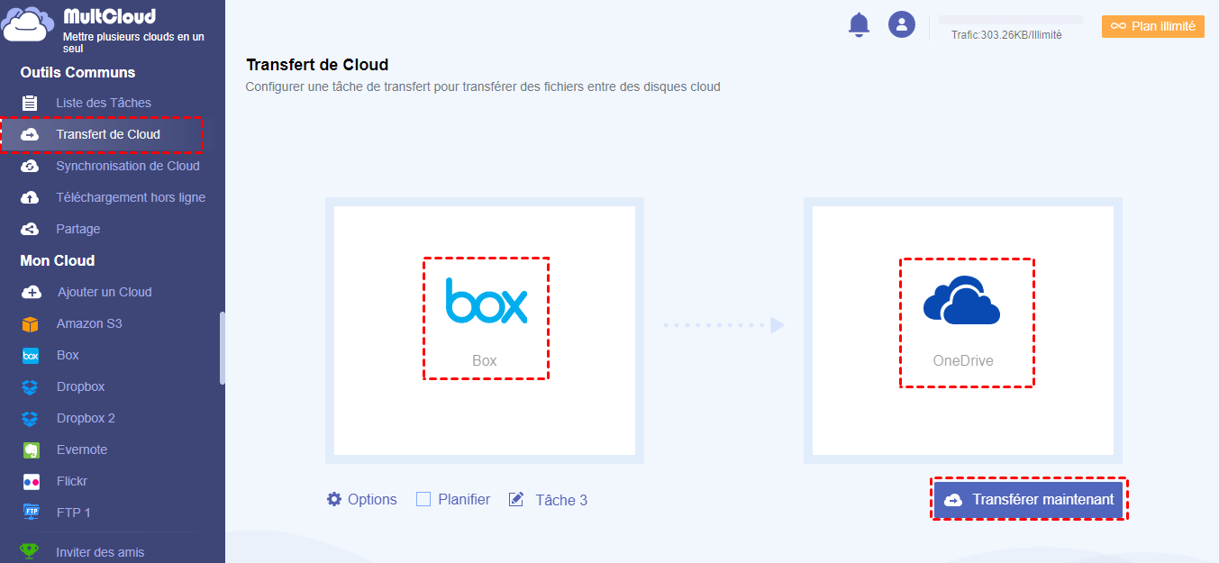 Transférer Box vers OneDrive