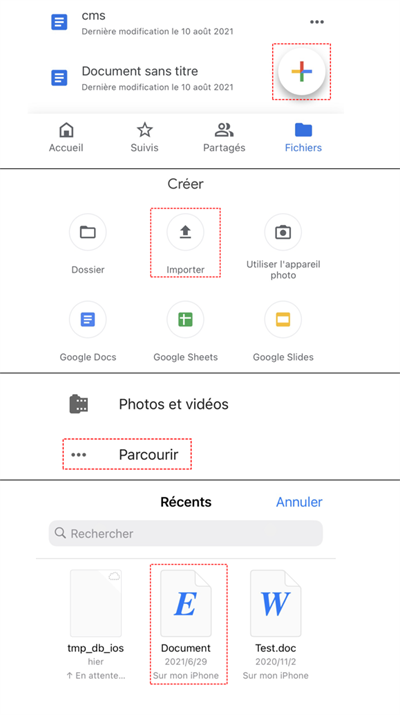 Ajouter un document à l'application Google Drive