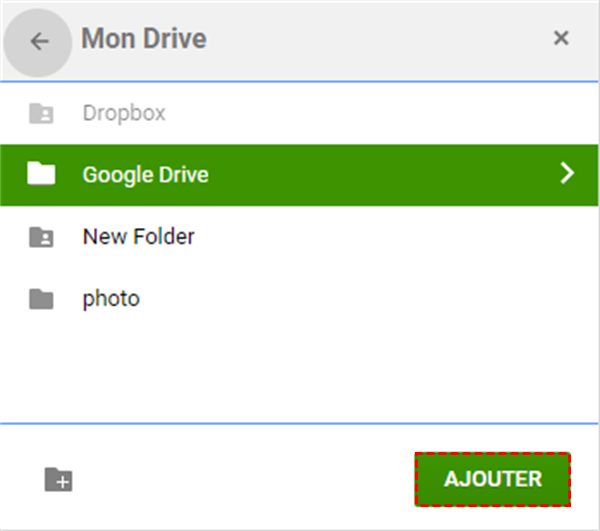 Ajouter un raccourci Google Drive