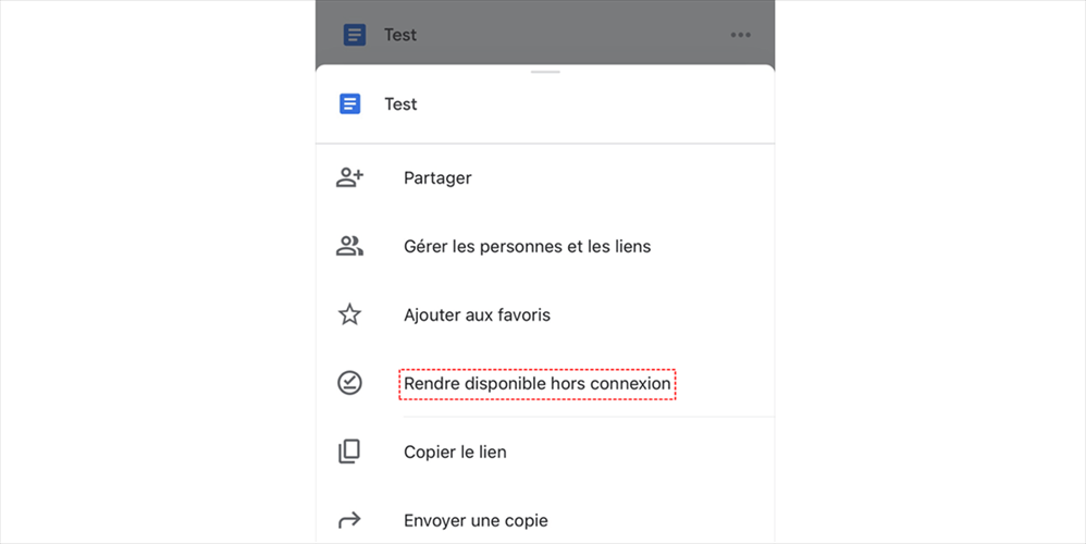 Rendre disponible hors connection