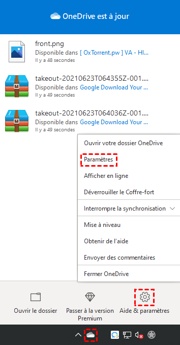 Paramètre de OneDrive