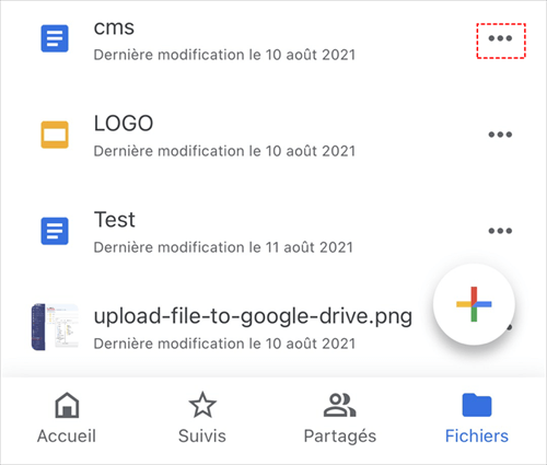 Comment supprimer un fichier de l'application mobile Google Drive