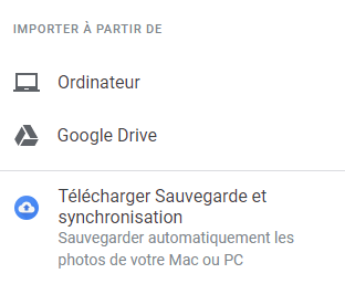 Importer à partir de Google Drive
