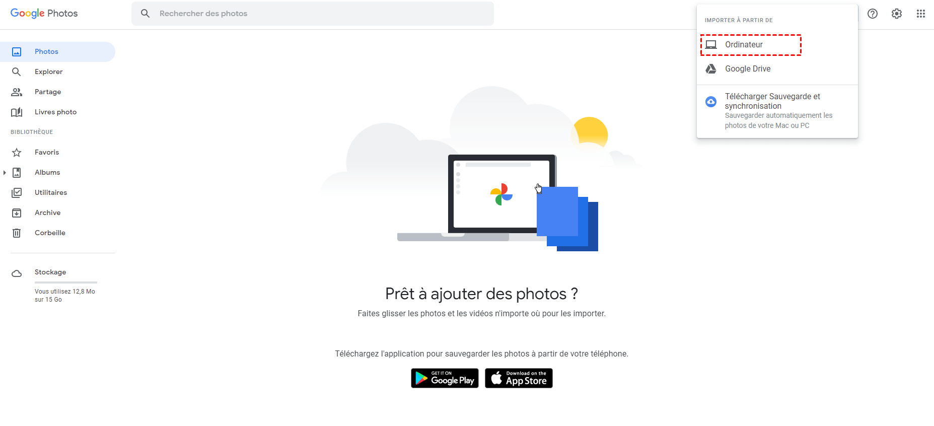 Charger les vidéos sur Google Photos