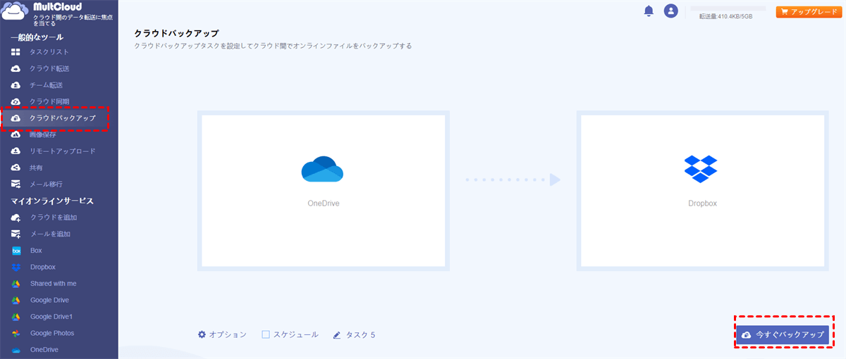 Cloud Backup による OneDrive から Dropbox へのバックアップ Cloud Backup による OneDrive から Dropbox へのバックアップ