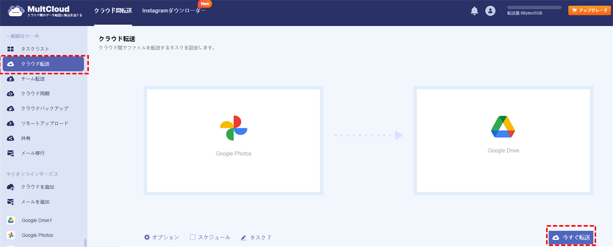 GoogleフォトからGoogleドライブへの転送 GoogleフォトからGoogleドライブへの転送