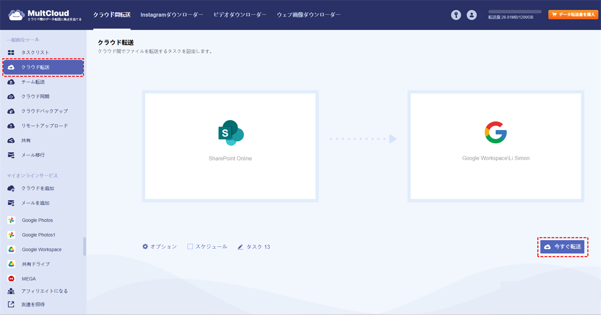 SharePointをGoogle Workspaceに転送 SharePointをGoogle Workspaceに転送