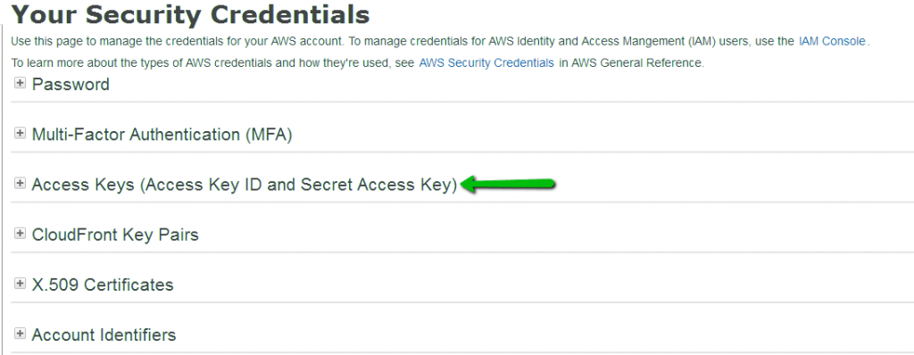 access key展開