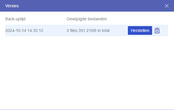 Versies van uw Back-ups Versies van uw Back-ups