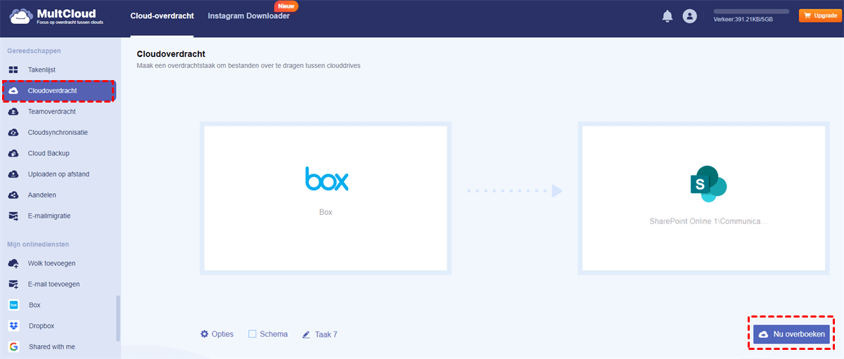 Bestanden overzetten van Box naar SharePoint Online met Cloud Transfer Bestanden overzetten van Box naar SharePoint Online met Cloud Transfer
