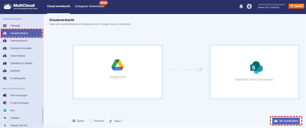 Bestanden verplaatsen van Google Drive naar SharePoint Online via Cloudoverdracht Bestanden verplaatsen van Google Drive naar SharePoint Online via Cloudoverdracht