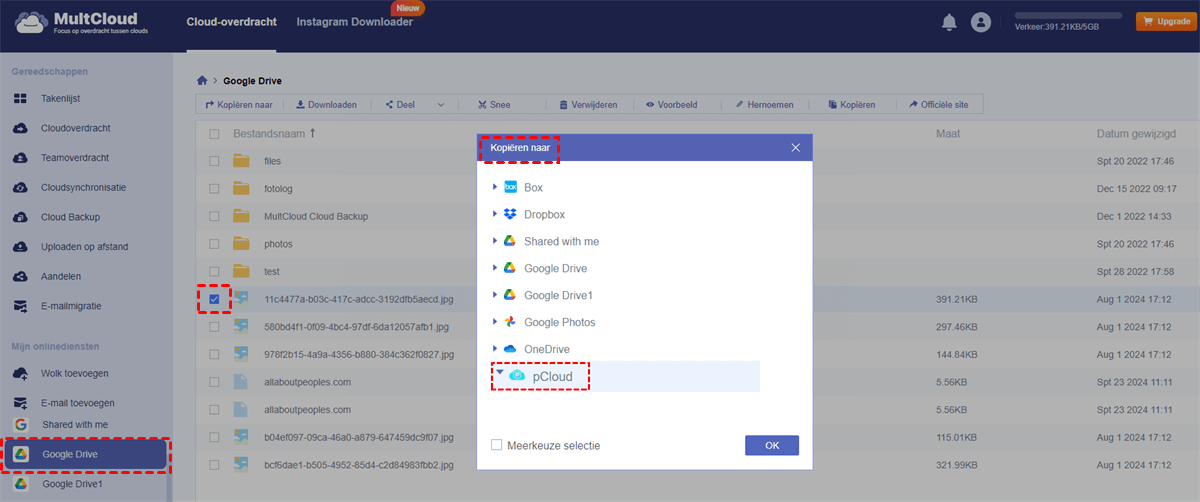 Kopieer Google Drive naar pCloud Kopieer Google Drive naar pCloud