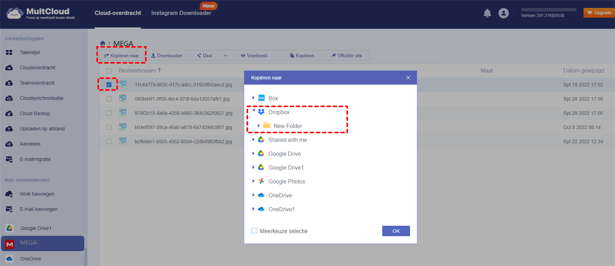 Kopieer MEGA naar Dropbox Kopieer MEGA naar Dropbox