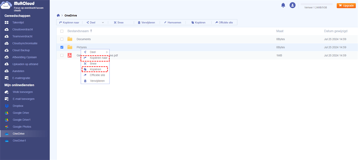 Bestanden kopiëren van OneDrive naar Dropbox Bestanden kopiëren van OneDrive naar Dropbox