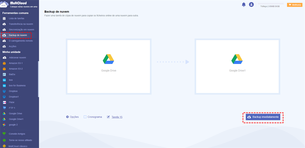 Backup entre Dois Google Drive