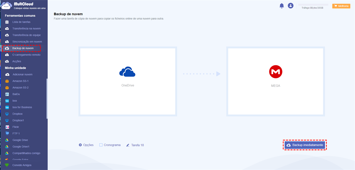 Backup do OneDrive para MEGA  
