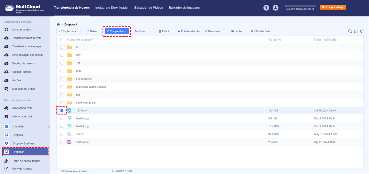 Como compartilhar do Dropbox para o Google Drive