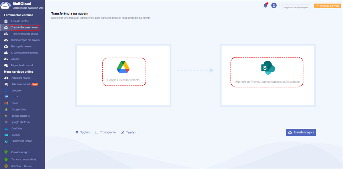 Transferir Google Drive para SharePoint Online