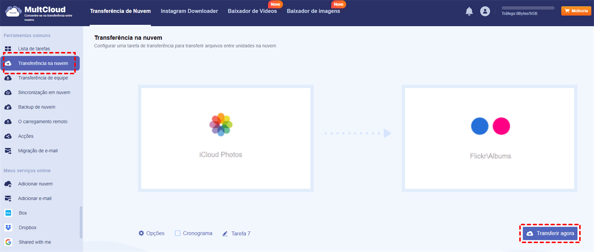 Transferir Fotos do iCloud Photos para o Flickr no MultCloud Transferir Fotos do iCloud Photos para o Flickr no MultCloud