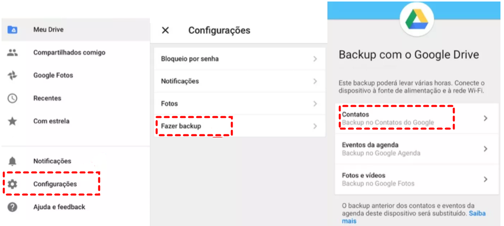 Salvar os Contatos do iPhone no Google Drive