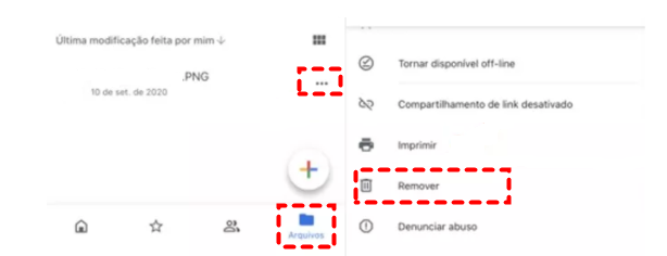 Remover Arquivos do Google Drive no Celular