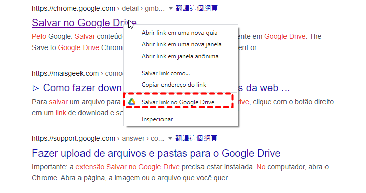Adicionar Link ao Google Drive