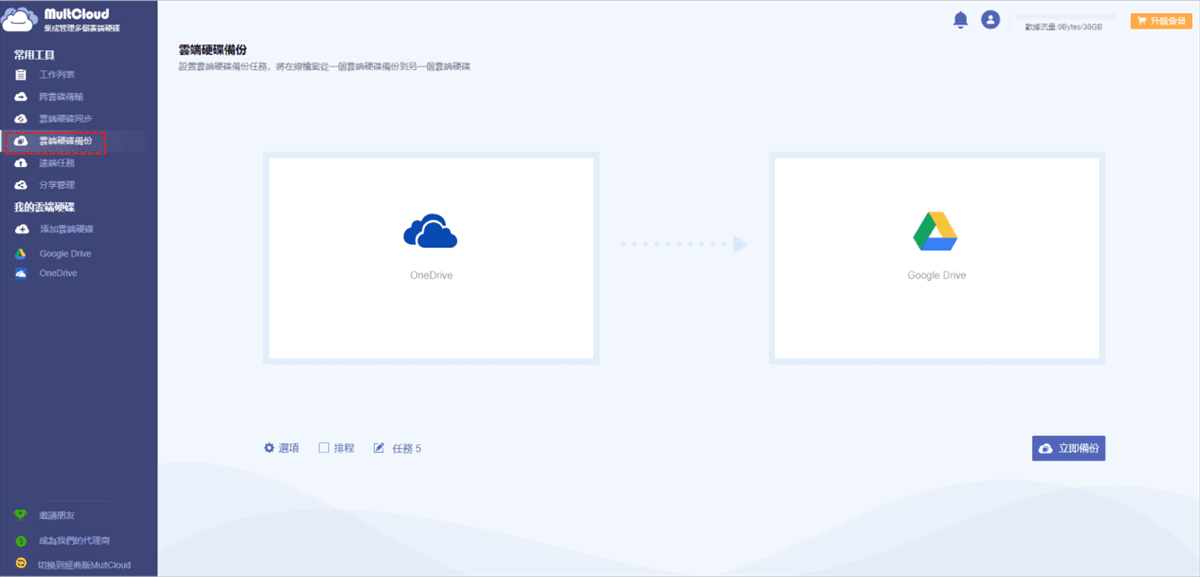 備份OneDrive到Google Drive