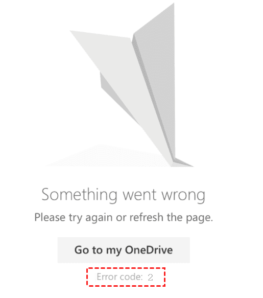 OneDrive錯誤代碼2
