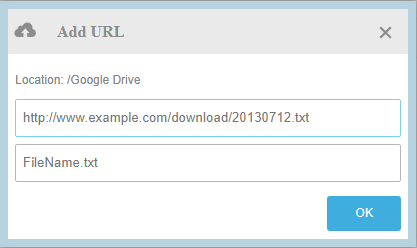Add URL to Google Drive