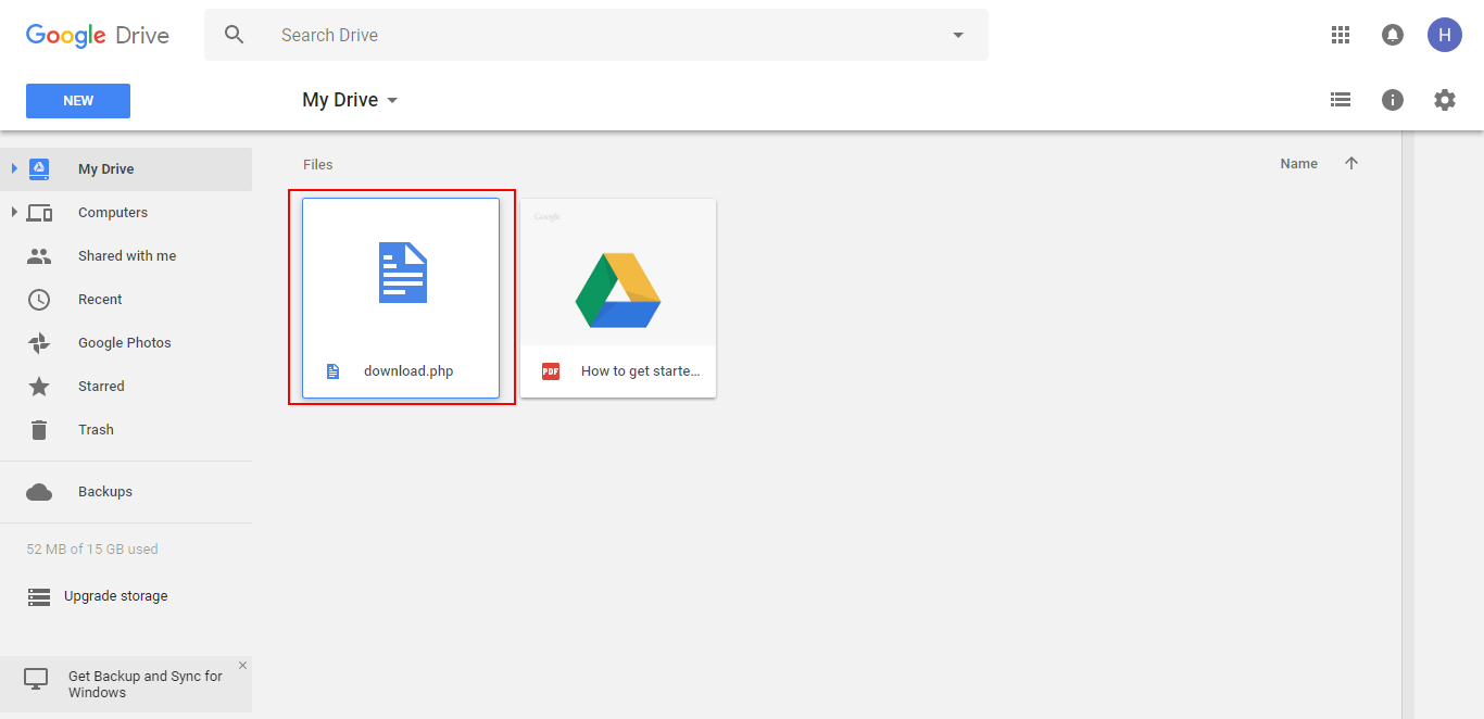 how to download file direct to google drive