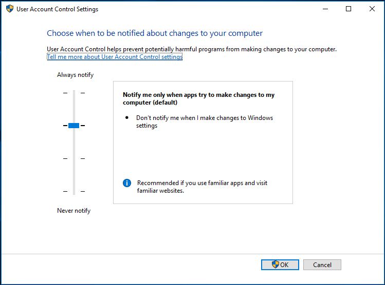Windows User Account Control Permission