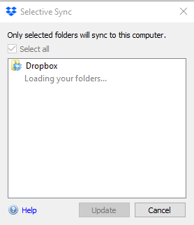 Dropbox Selective Sync
