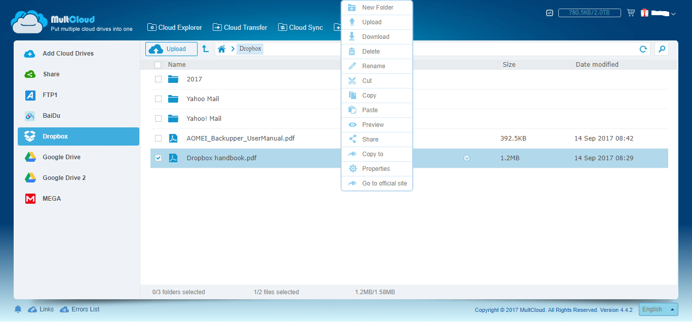 how to download dropbox files