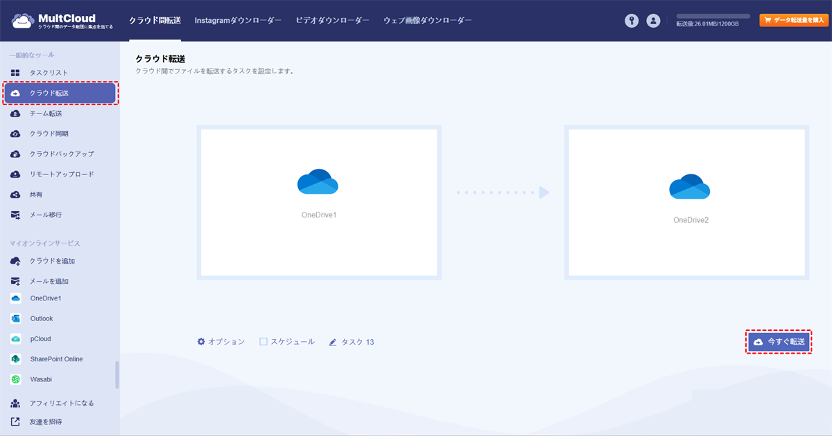 OneDriveからOneDriveに転送